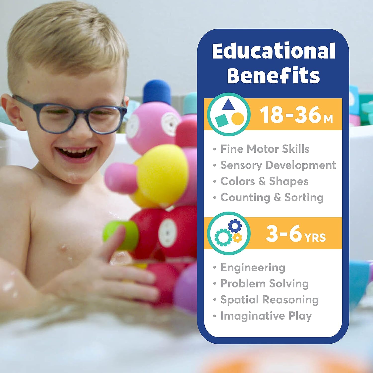 Blockaroo Magnetic building blocks, educational game for children, educational water game for creative building, ideal for the bath