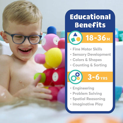 Blockaroo Magnetic building blocks, educational game for children, educational water game for creative building, ideal for the bath