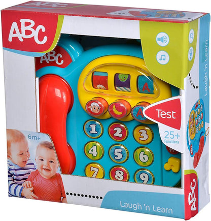 Simba 104010016 20 cm ABC Telephone/with Different Sounds/Rotating Picture Display, Multi-Coloured