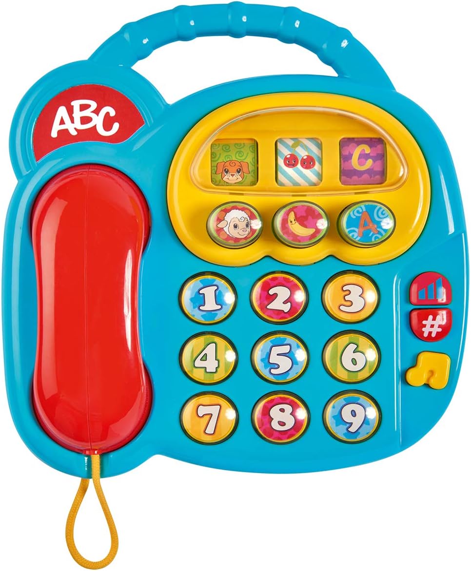 Simba 104010016 20 cm ABC Telephone/with Different Sounds/Rotating Picture Display, Multi-Coloured