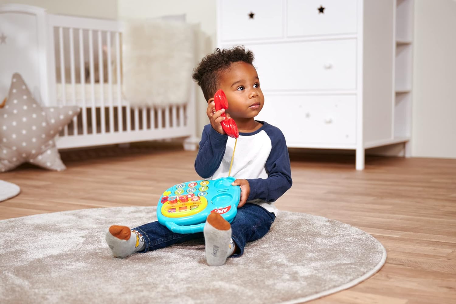 Simba 104010016 20 cm ABC Telephone/with Different Sounds/Rotating Picture Display, Multi-Coloured