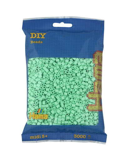 Hama Perlen 201-98 - Bügelperlen Beutel mit ca. 3000 Midi Bastelperlen mit Durchmesser 5 mm in Pastellmint, kreativer Bastelspaß für Groß und Klein
