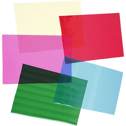 Cellophane, A4 21x30 cm, 25 micro cm, asstd. colours, 100asstd sheets