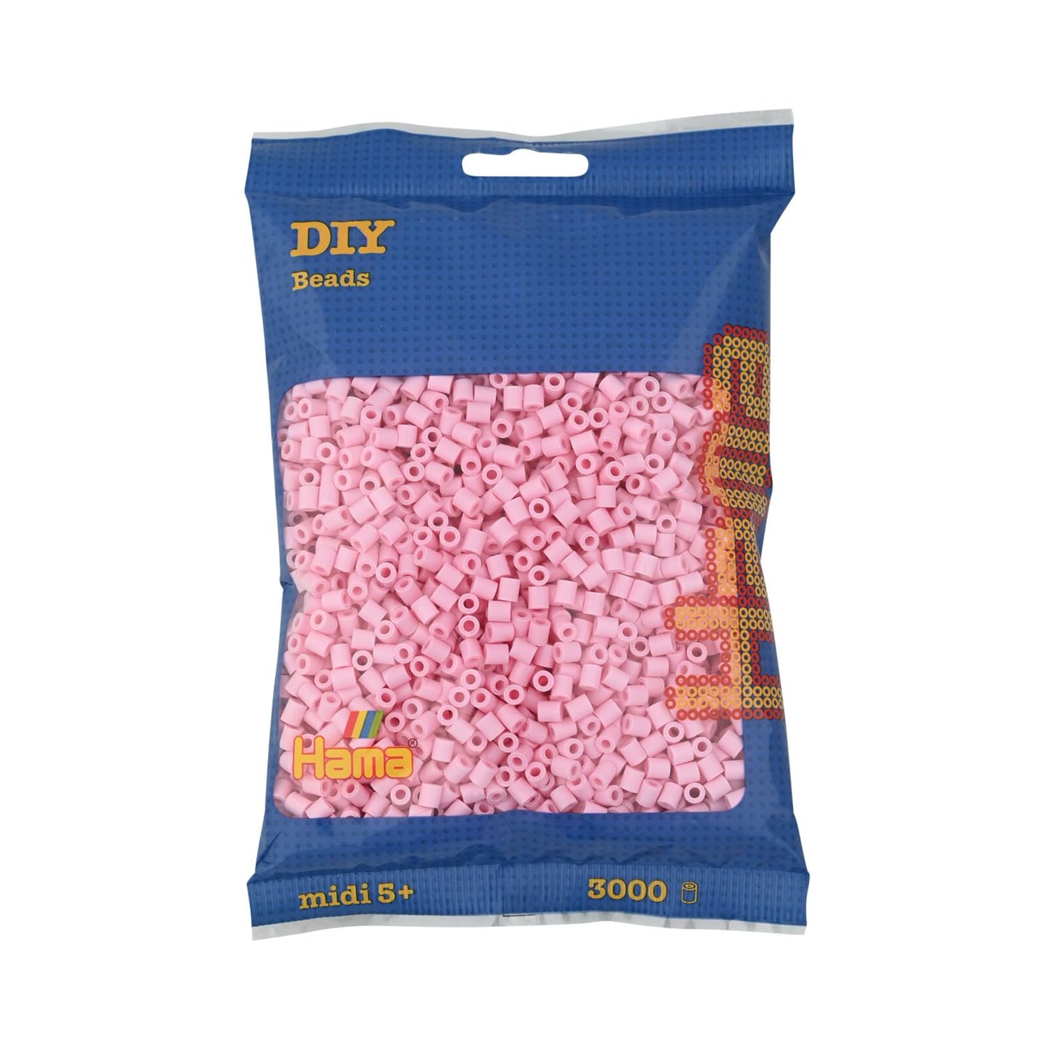 HAMA - Pack of 3000 Pink Iron Beads - Midi Size - Craft