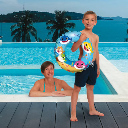 Mondo 16889 Pinkfong Baby Shark Toys Inflatable Donut-Swim Ring-Ideal for Boy/Girl Use in The Pool/Sea-16889, Multicolour, 50 cm