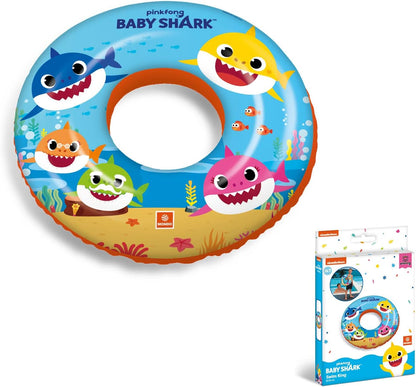 Mondo 16889 Pinkfong Baby Shark Toys Inflatable Donut-Swim Ring-Ideal for Boy/Girl Use in The Pool/Sea-16889, Multicolour, 50 cm