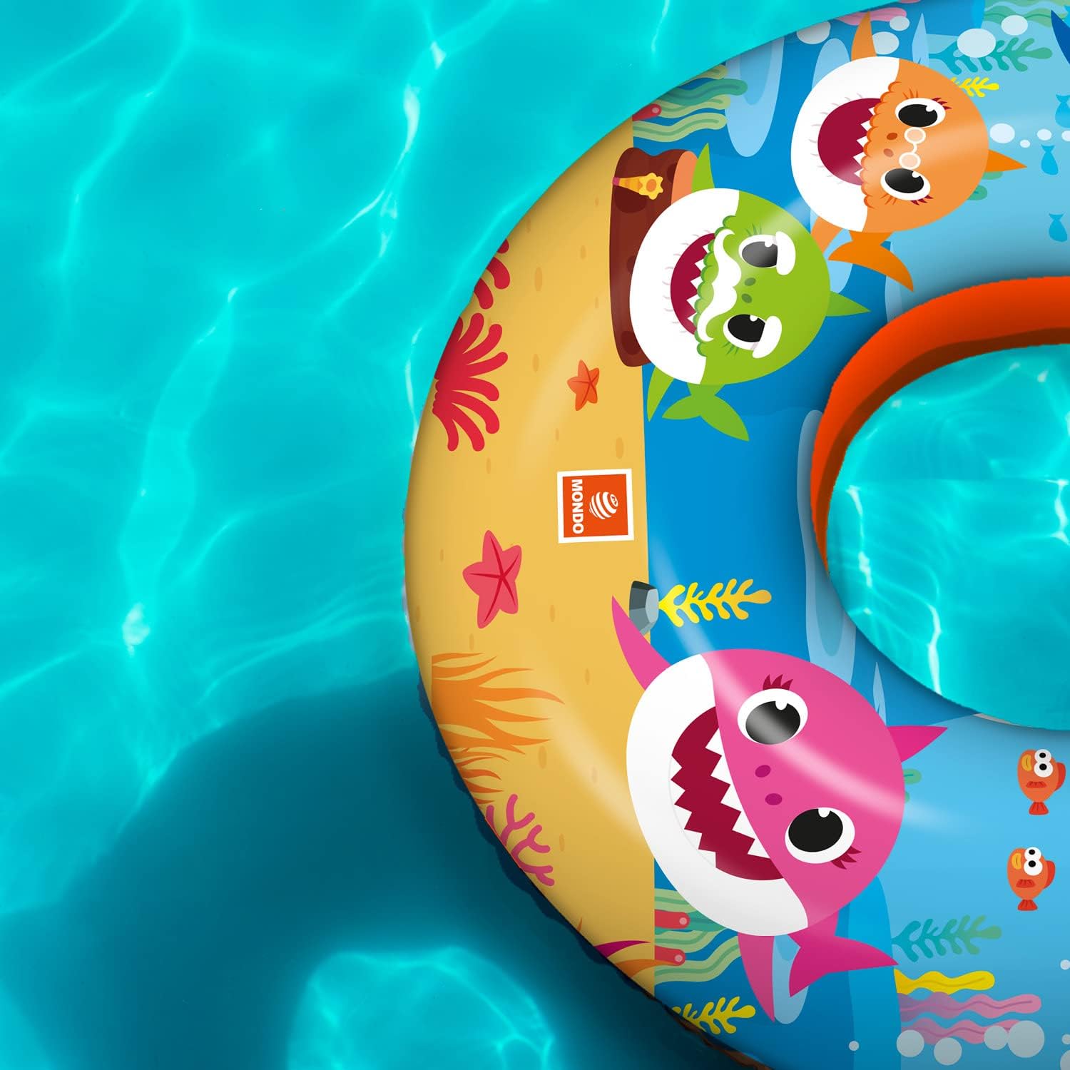 Mondo 16889 Pinkfong Baby Shark Toys Inflatable Donut-Swim Ring-Ideal for Boy/Girl Use in The Pool/Sea-16889, Multicolour, 50 cm