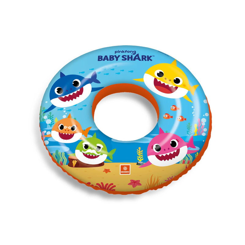 Mondo 16889 Pinkfong Baby Shark Toys Inflatable Donut-Swim Ring-Ideal for Boy/Girl Use in The Pool/Sea-16889, Multicolour, 50 cm