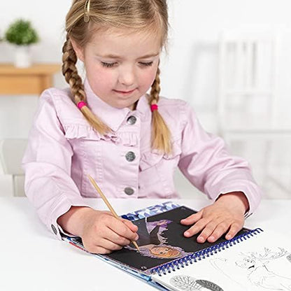 Frozen II Scratch Book: Scratch Book & Colouring Book with Stencils and Glitter Stickers with Anna & Elsa Activity Book for Home and Travel 681439