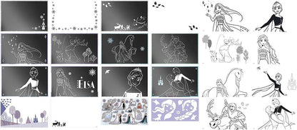 Frozen II Scratch Book: Scratch Book & Colouring Book with Stencils and Glitter Stickers with Anna & Elsa Activity Book for Home and Travel 681439