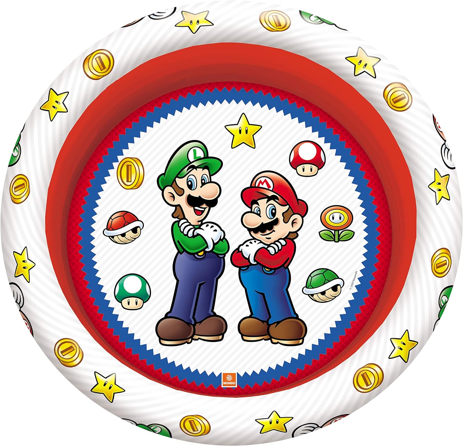 Mondo Super Mario Brothers Toys Inflatable Pool for Children 3 Rings-Diameter 100 cm-Capacity 84 Lt. -16892, Multi-Coloured