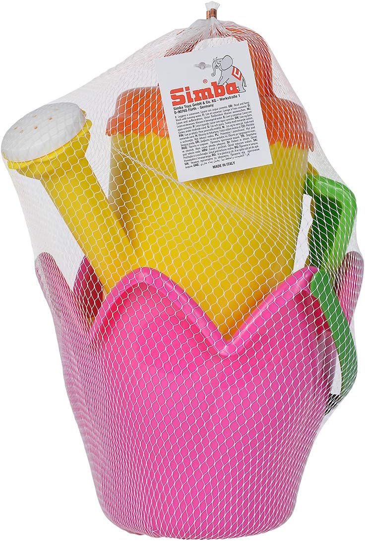 Simba- Blüten-Eimergarnitur / 5 Teile/Sandspielzeug Juego de 5 Cubos de Arena, Color 1. (107114508