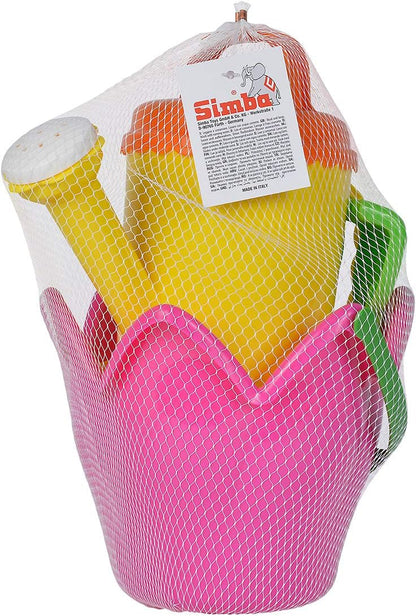 Simba- Blüten-Eimergarnitur / 5 Teile/Sandspielzeug Juego de 5 Cubos de Arena, Color 1. (107114508