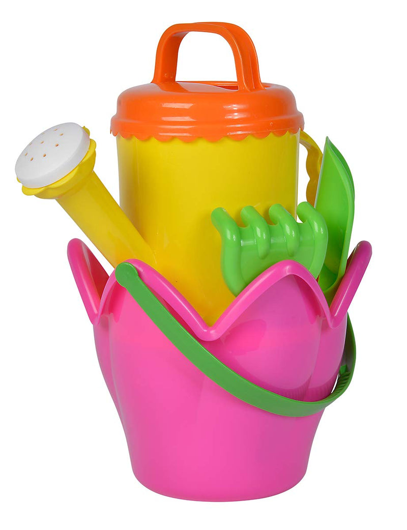 Simba- Blüten-Eimergarnitur / 5 Teile/Sandspielzeug Juego de 5 Cubos de Arena, Color 1. (107114508