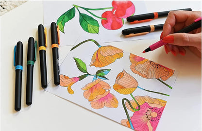 Bic Intensity Premium Felt Tip Pens for Adults and Children in 12 Colours with Comfortable Rubber Handle and Sturdy Tip, 977891