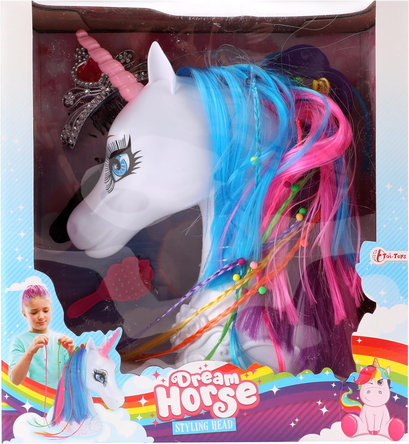 Toi Toys Unicorn Hairdressing Head + Accessories