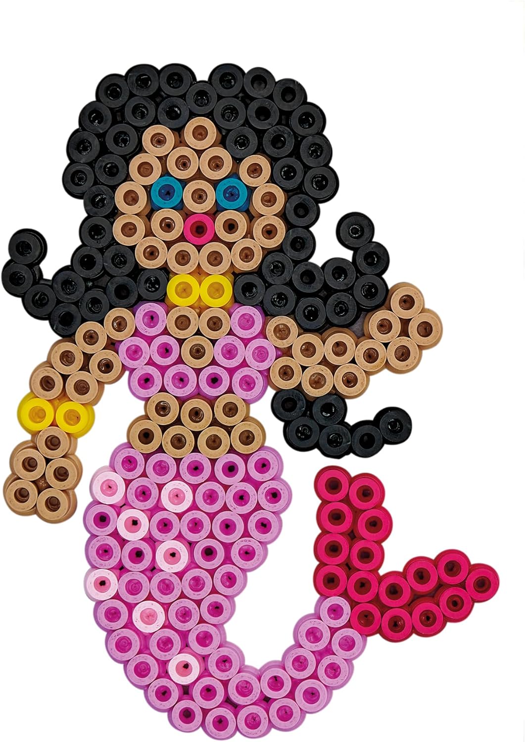 Hama Set kralen en pegboards, officiële Hama Tub met 15.000 kralen en 3 gekleurde penplanken, strijkpapier, knutselset voor jongens en meisjes vanaf 5 jaar, roze