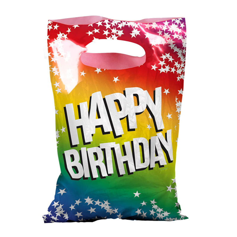 Set 6 PE party bags 'Happy Birthday' (23 x 15 cm