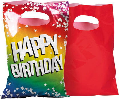 Set 6 PE party bags 'Happy Birthday' (23 x 15 cm