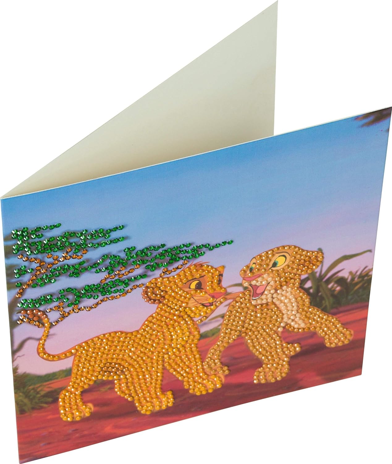 Craft Buddy Crystal Art CCK-DNY802 Simba and Nala, 18x18cm Crystal Art Card