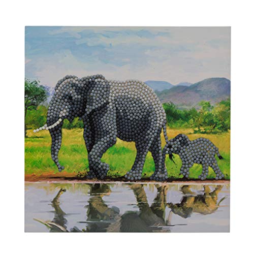 Craft Buddy - Crystal Art Elephant 18 x 18cm Card CCK-A51