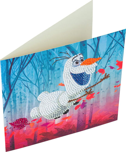 Craft Buddy Crystal Art CCK-DNY801 Floating Olaf, 18x18cm Crystal Art Card