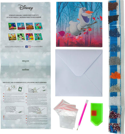 Craft Buddy Crystal Art CCK-DNY801 Floating Olaf, 18x18cm Crystal Art Card