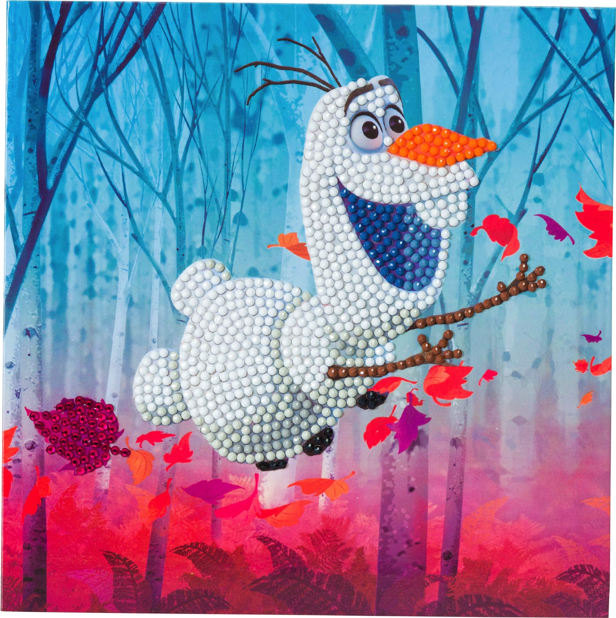 Craft Buddy Crystal Art CCK-DNY801 Floating Olaf, 18x18cm Crystal Art Card