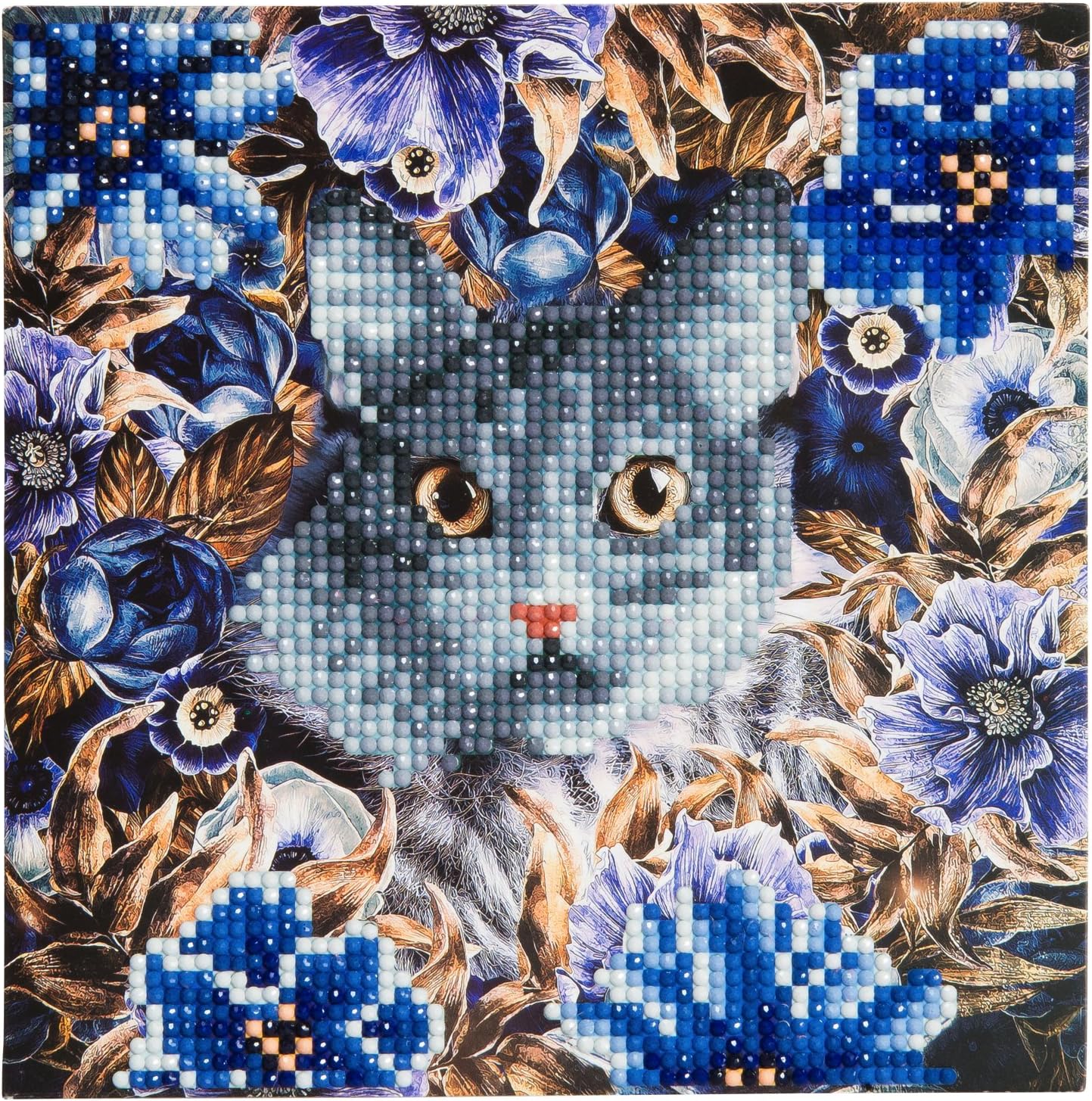 CRYSTAL ART CCK-A4: Cat and Flowers Card Kit