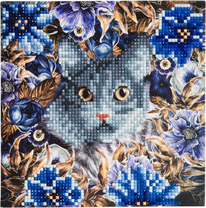 CRYSTAL ART CCK-A4: Cat and Flowers Card Kit
