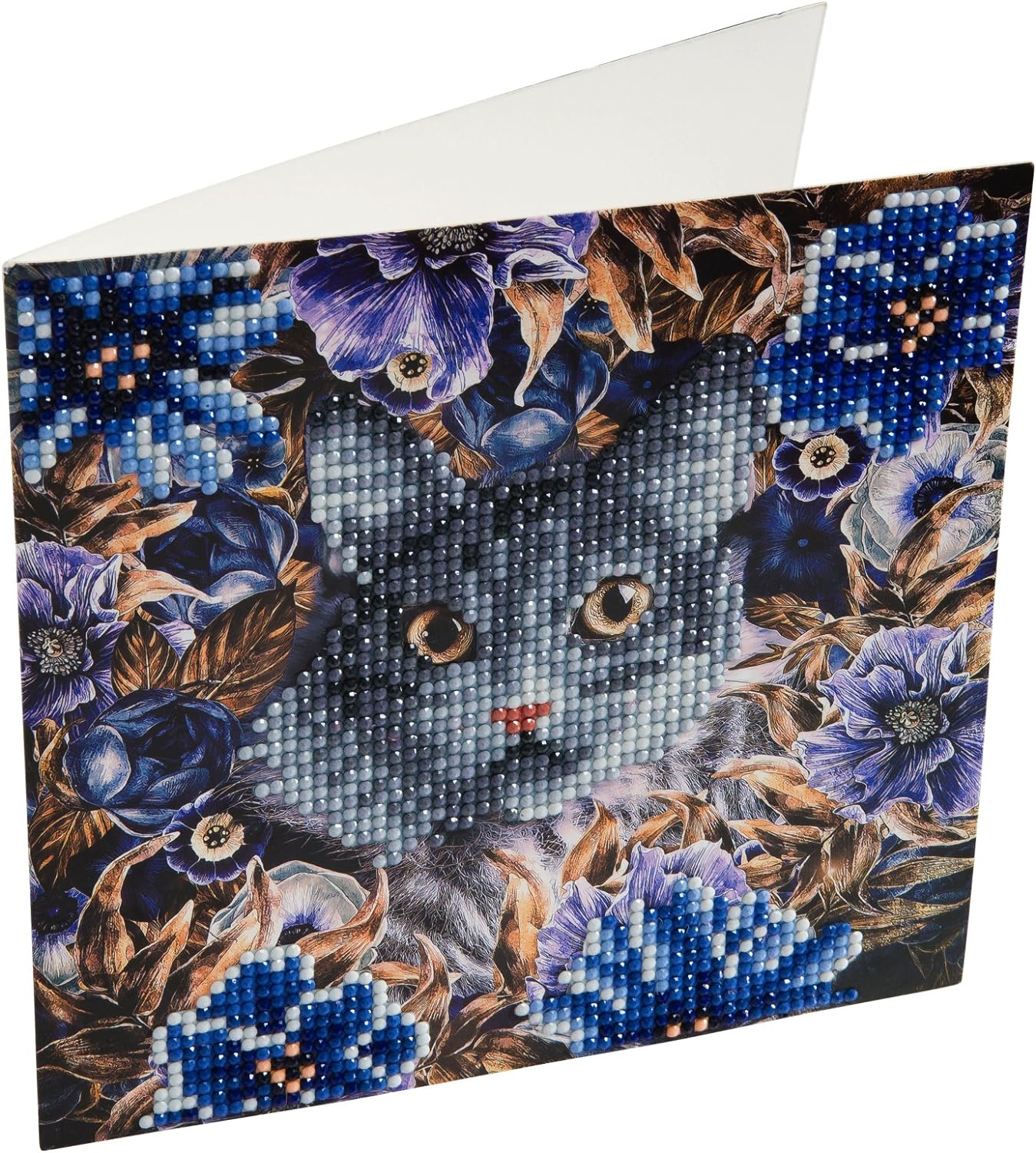 CRYSTAL ART CCK-A4: Cat and Flowers Card Kit