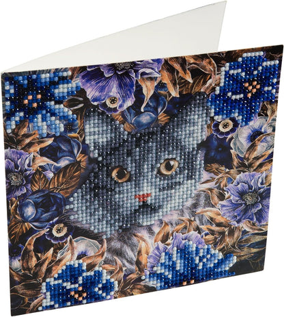 CRYSTAL ART CCK-A4: Cat and Flowers Card Kit