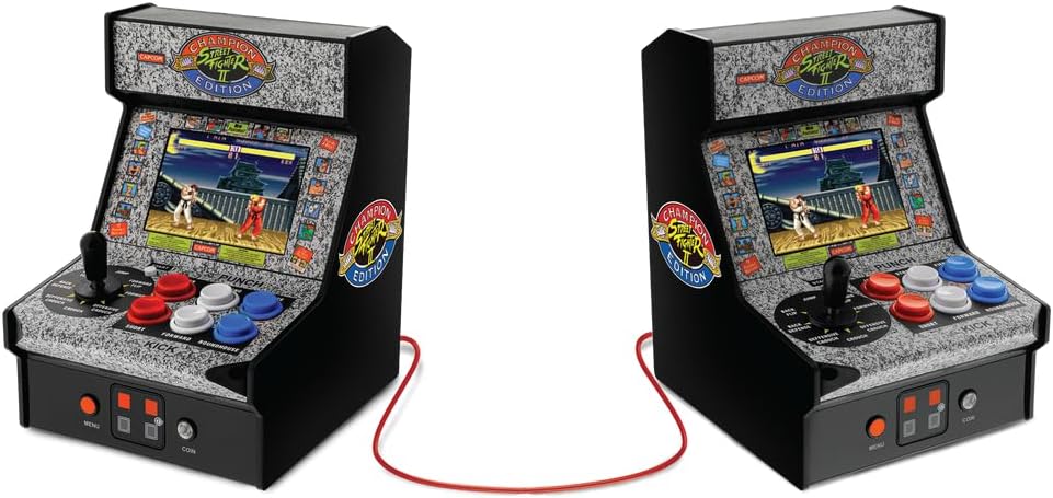 My Arcade Street Fighter II Mini Arcade Machine - Micro Player Table Top Arcade Machine, Portable Handheld Game, Retro Gaming Console, Mini Retro Games Machines for Kids & Adults