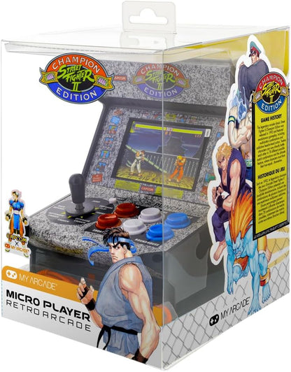 My Arcade Street Fighter II Mini Arcade Machine - Micro Player Table Top Arcade Machine, Portable Handheld Game, Retro Gaming Console, Mini Retro Games Machines for Kids & Adults