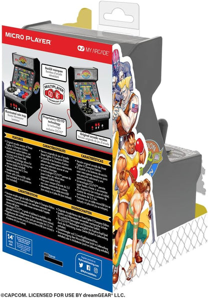 My Arcade Street Fighter II Mini Arcade Machine - Micro Player Table Top Arcade Machine, Portable Handheld Game, Retro Gaming Console, Mini Retro Games Machines for Kids & Adults