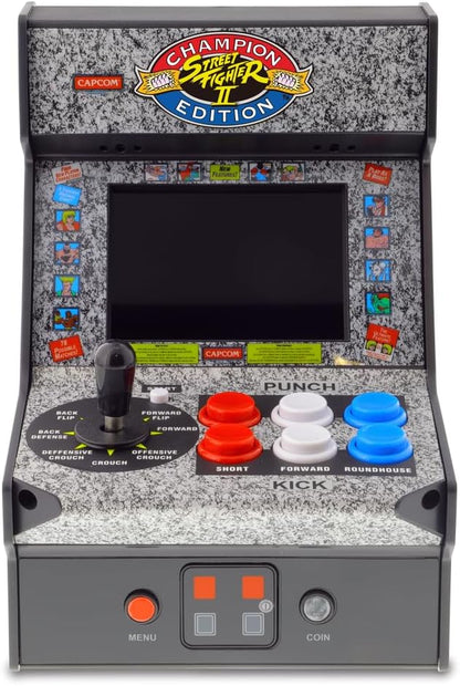 My Arcade Street Fighter II Mini Arcade Machine - Micro Player Table Top Arcade Machine, Portable Handheld Game, Retro Gaming Console, Mini Retro Games Machines for Kids & Adults