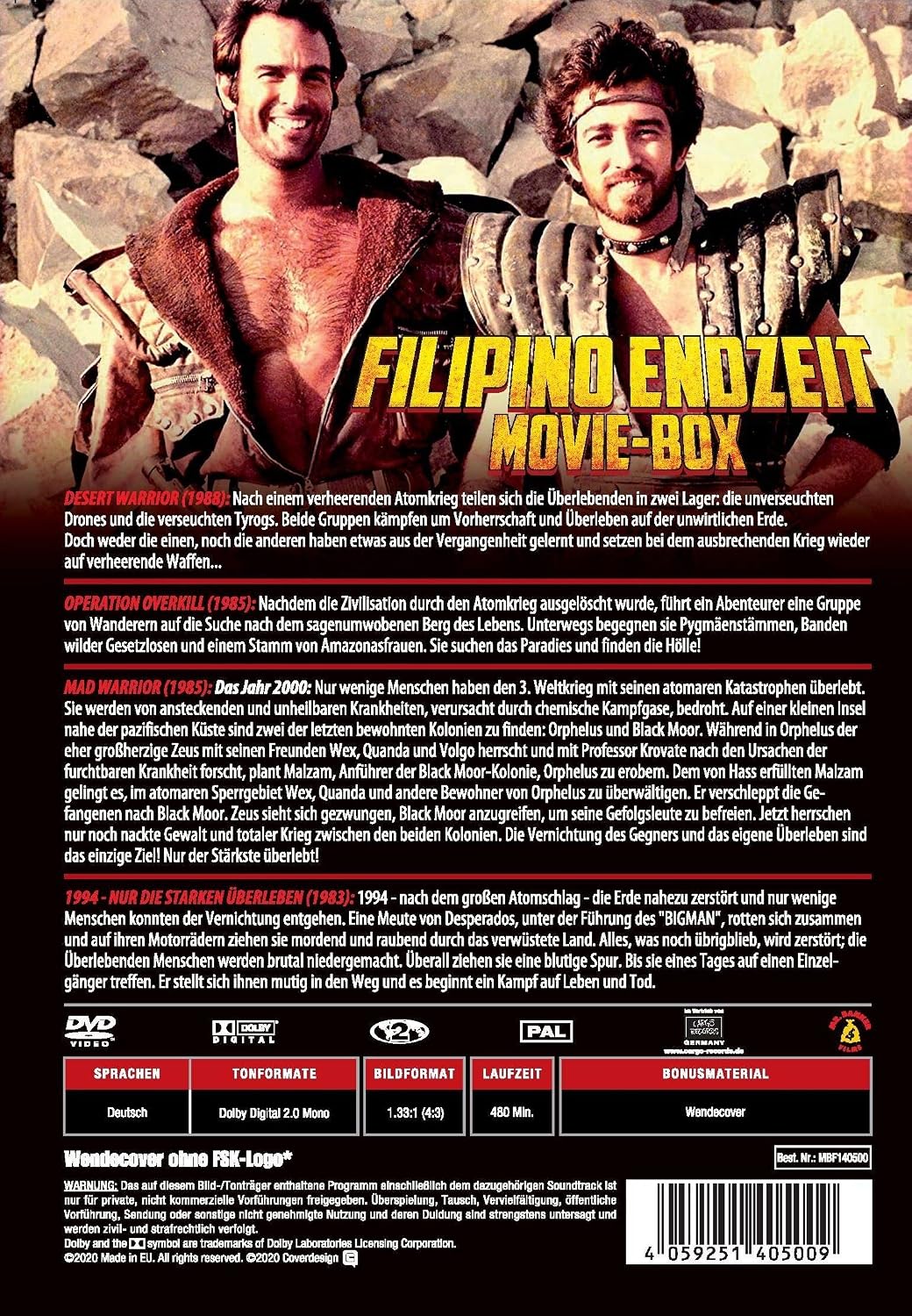 Filipino Endzeit Movie-Box: Mad Warriors of the Apocalypse (4 Filme auf 2 DVD