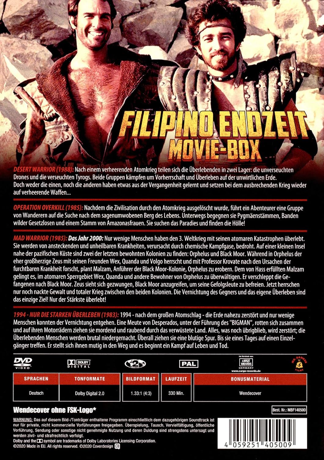 Filipino Endzeit Movie-Box: Mad Warriors of the Apocalypse (4 Filme auf 2 DVD