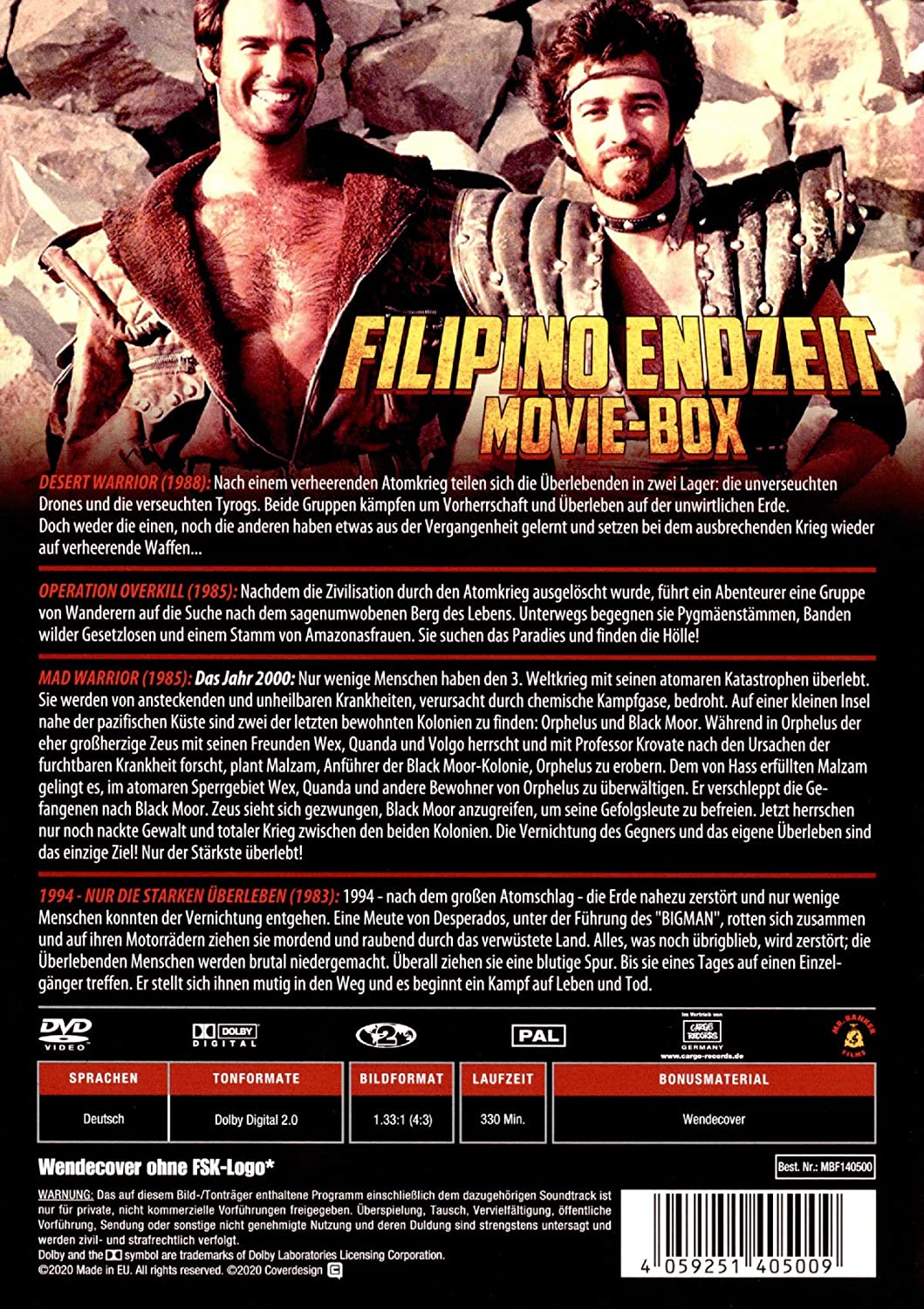 Filipino Endzeit Movie-Box: Mad Warriors of the Apocalypse (4 Filme auf 2 DVD