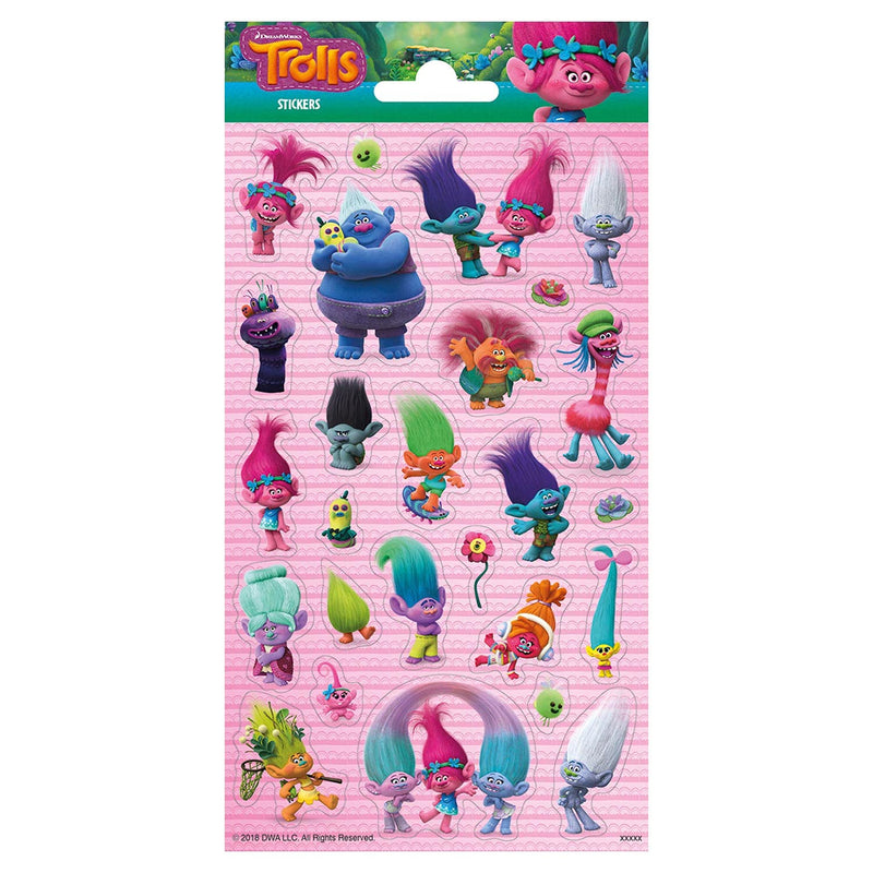 FUNNY PRODUCTS 100617 3D Trolls Stickers, Multi-Colour