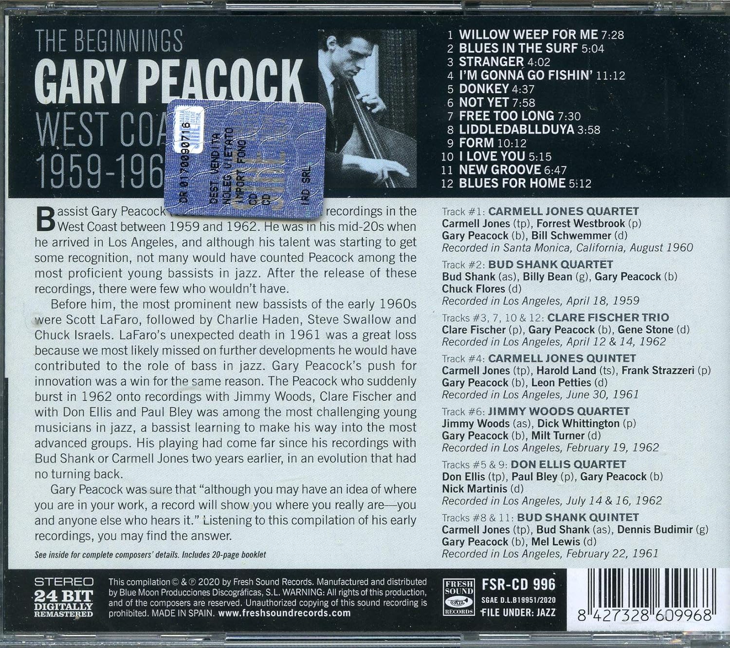 The Beginnings · West Coast Years 1959-1962