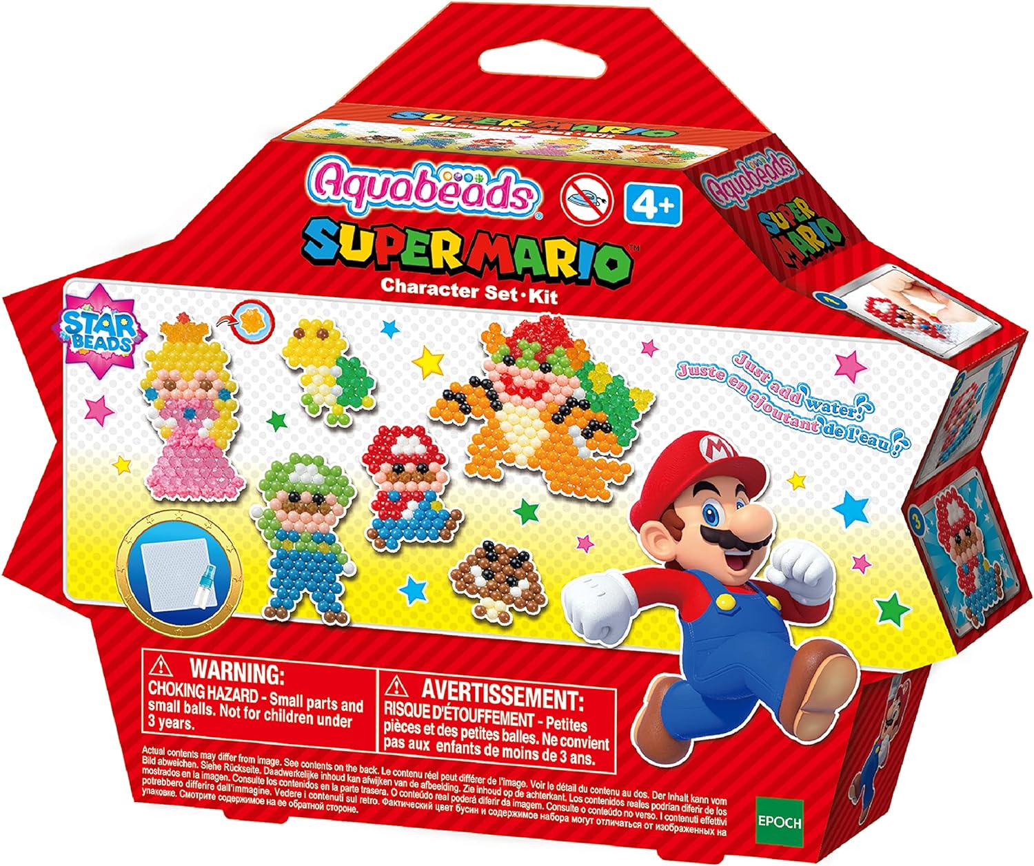 Aquabeads 31774 Creation Cube Super Mario - Arts & Crafts Bead Activity Toy, Green & 31946 Brothers Super Mario Character Set + Mario Character Set