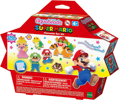 Aquabeads 31774 Creation Cube Super Mario - Arts & Crafts Bead Activity Toy, Green & 31946 Brothers Super Mario Character Set + Mario Character Set