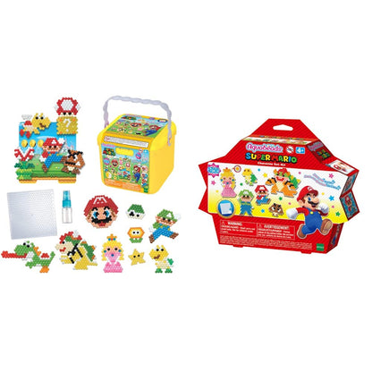 Aquabeads 31774 Creation Cube Super Mario - Arts & Crafts Bead Activity Toy, Green & 31946 Brothers Super Mario Character Set + Mario Character Set