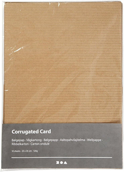 Creativ 21963 Corrugated Card, sheet 25x35 cm, 120 gm, 10sheets