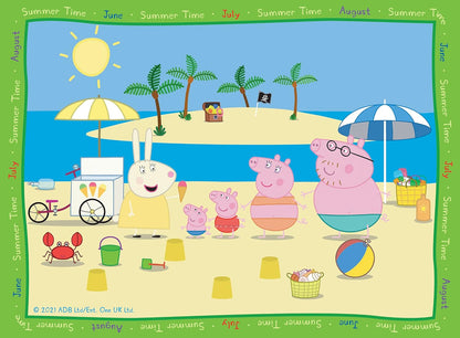 Ravensburger Peppa Pig Four Seasons 4 in Box (12, 16, 20, 24 Pieces) Jigsaw Puzzles for Kids Age 3 Years Up
