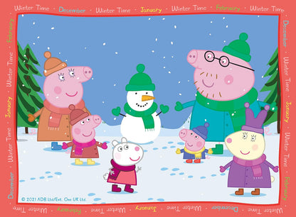 Ravensburger Peppa Pig Four Seasons 4 in Box (12, 16, 20, 24 Pieces) Jigsaw Puzzles for Kids Age 3 Years Up