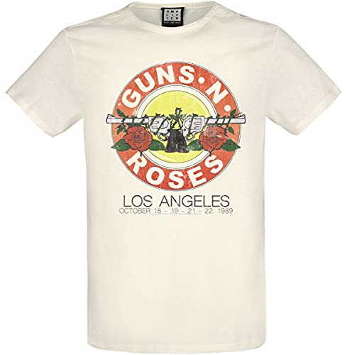 Guns N Roses - Vintage Bullet Amplified Vintage White X Large T Shirt