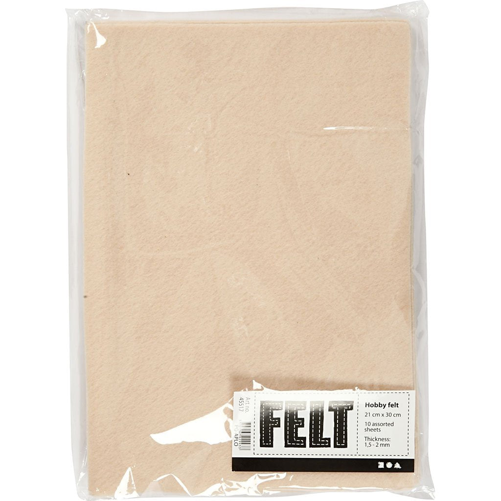 Creativ Company 10-Piece Craft Felt, Beige