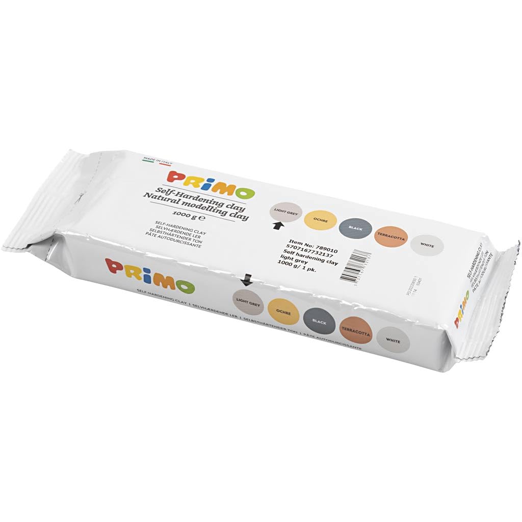 Creativ 789010 Self-Hardening Clay, light grey, 1000g